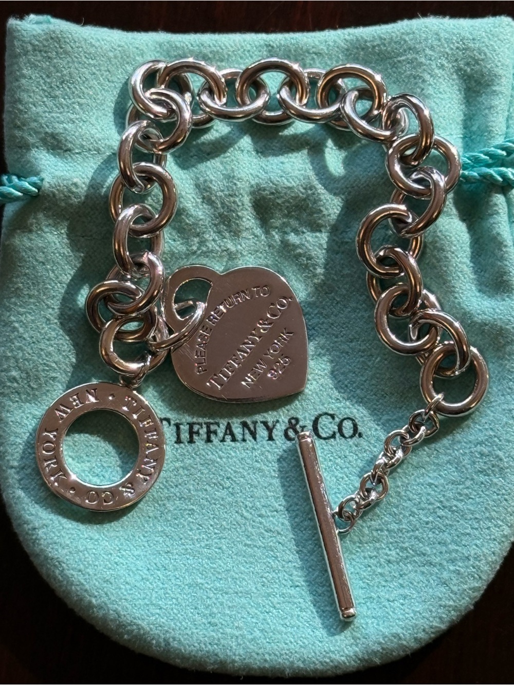 Tiffany & Co. Silver Heart Tag Toggle Bracelet